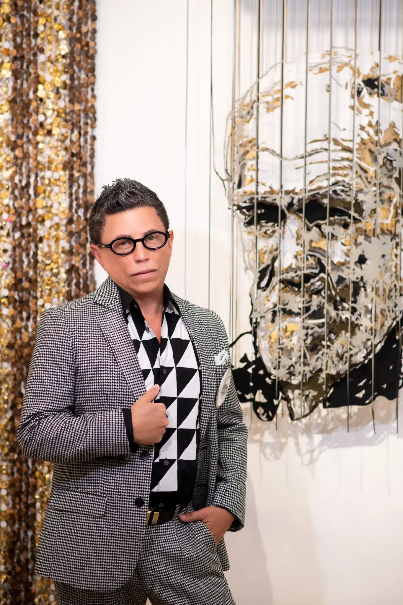 Aldo Castillo at gallery opening